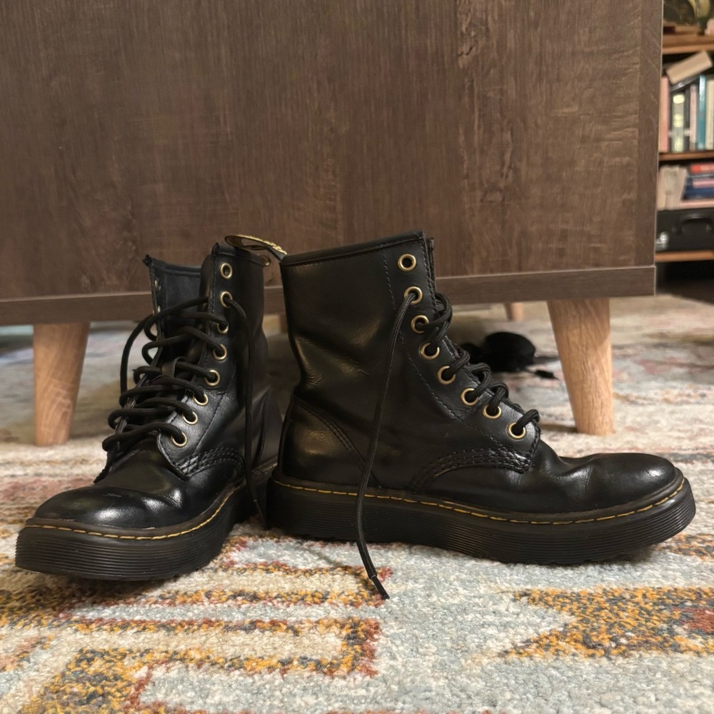 Dr. Martens Black Leather Combat Boots